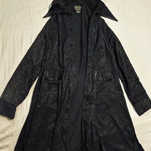 Funhouse Men’s Jacquard Black Coat - Vintage
